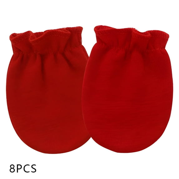 TELOLY 8Pcs Baby Mittens,Convenient to Wear Baby Mittens Newborn,Warm and Cozy Newborn Mittens,Red