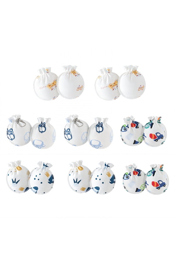 8 Pairs Baby Mittens,Cotton Newborn Mittens No Scratch,Newborn Mittens for 0-3 Years,Style2