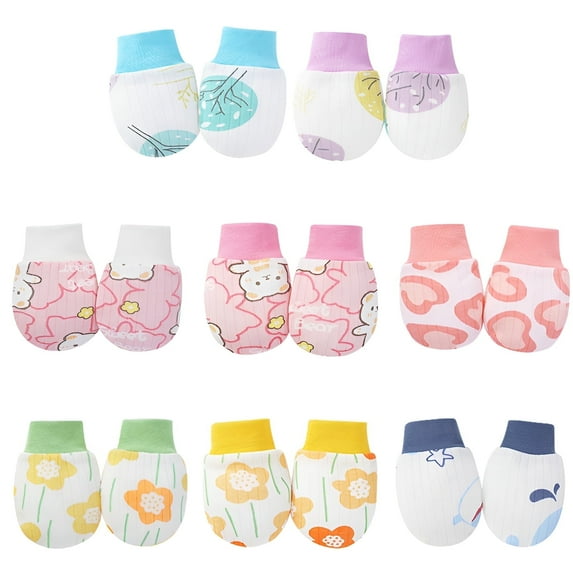 TELOLY 8Pcs Baby Mittens,Multicolor Options Baby Mittens Newborn,Soft Touch Newborn Mittens,Style2