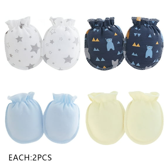 TELOLY 8Pcs Baby Mittens,Refreshing Feel Baby Mittens Newborn,Minimalist Design Baby Mittens 0-6 Months,Style4