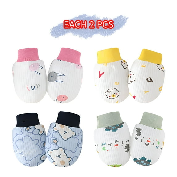 TELOLY 8Pcs Baby Mittens,Scratch-Proof Design Baby Mittens Newborn,Fun and Playful Style Newborn Mittens,Style2