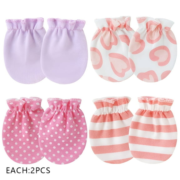 TELOLY 8Pcs Baby Mittens,Scratch Protection Baby Mittens Newborn,Non-Irritating Newborn Mittens,Style1