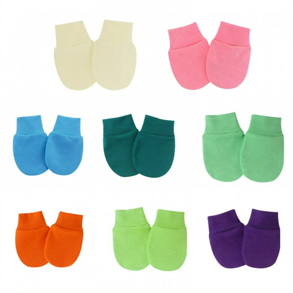 TELOLY 8 Pairs Baby Mittens,Cotton Mittens for Newborn Baby Boy,Newborn Mittens No Scratch,Style3