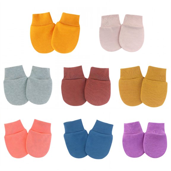 TELOLY 8 Pairs Baby Mittens,Cotton Newborn Mittens No Scratch,Mittens for Newborn Baby Boy,Style4