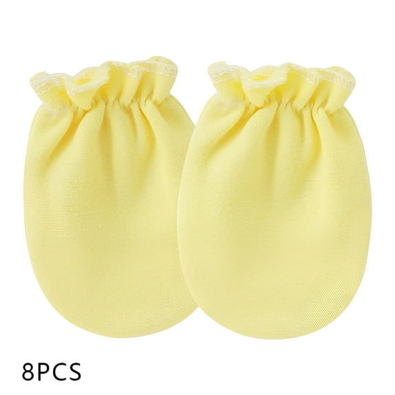 TELOLY 8Pcs Baby Mittens,Suitable for Infants Baby Mittens Newborn,Exquisite Design Newborn Mittens,Yellow