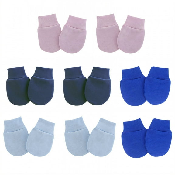 TELOLY 8 Pairs Baby Mittens,Cotton Newborn Mittens No Scratch,Newborn Mittens for 0-1 Years,Style1