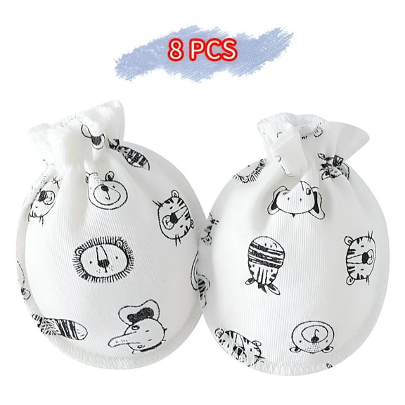 TELOLY 8Pcs Baby Mittens,Variety of Colors Baby Mittens Newborn,Protects Hands Newborn Mittens,Style1