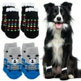 thumbnail image 1 of TELOLY 8Pcs Dog Socks,Anti-Slip Pattern Cotton Knit Dog Paw Protector,For Small Puppy Dog Socks,Style3, 1 of 7