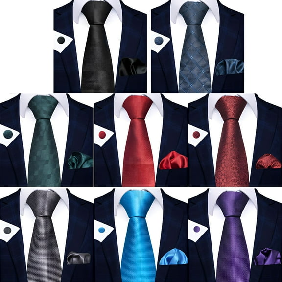 TELOLY 8Pcs Ties for Men,Fine Design Mens Ties,Variety Styles Mens Tie,Color Mixing1
