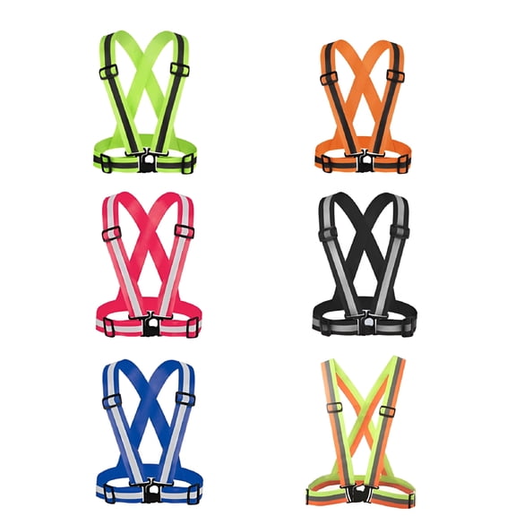 TELOLY Adjustable Safety Security High Visibility Reflective Vest with Elastic Strap