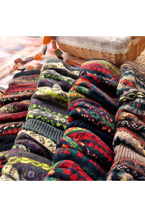 Adult Women Long Leg Warmers Winter Boot Knee High Knit Crochet Socks