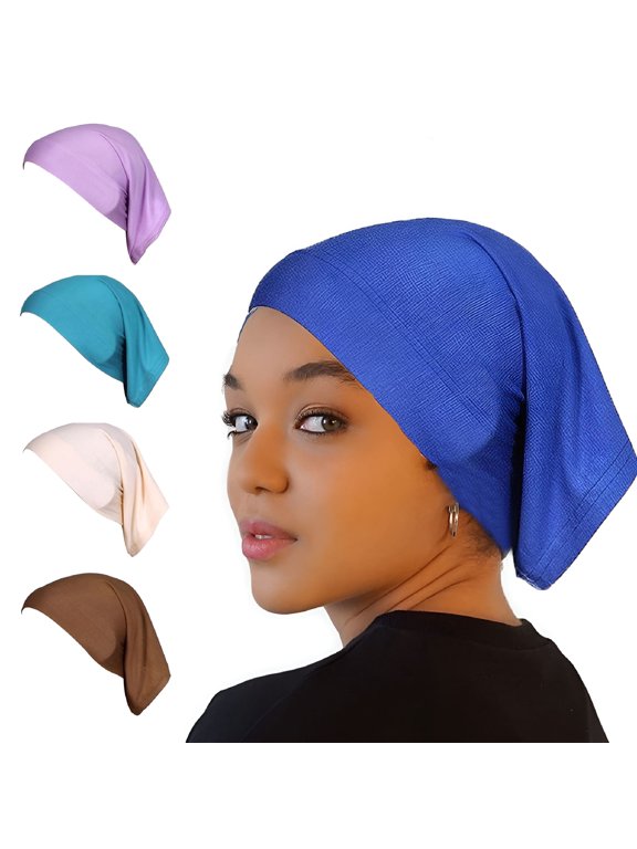 African Head Wraps for Women, Soft Jersey Turban Headwrap, Cornflower Blue Hair Scarf for Sleep