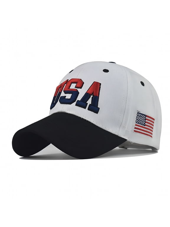2026 New American Flag Unisex Baseball Hat for Men and Women - Usa Flag Mesh Snapback Flat Visor Cap Adjustable
