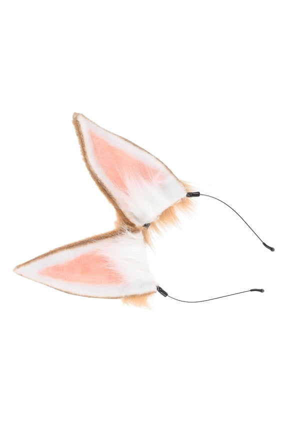 Animal Ears Headwear Khaki Plush Headband for Seasonal Celebrations Fox Ears Headband 1Pack