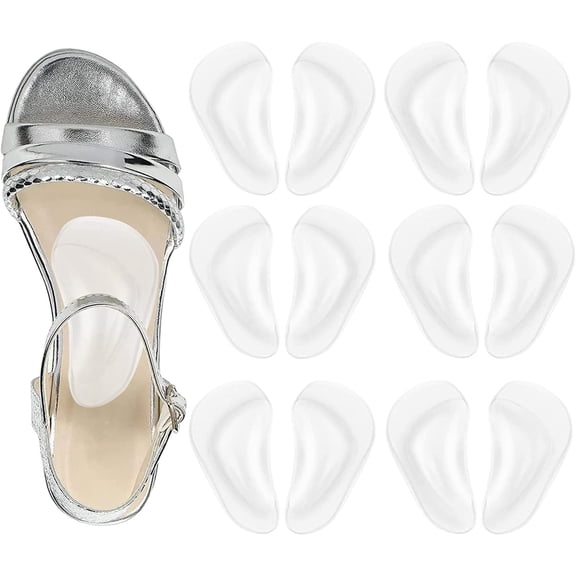 Arch Support Shoe Insoles for Women,6 Pairs Shoe Inserts for Flat Feet Plantar Fasciitis Gel Sticky High Arch Support Pads