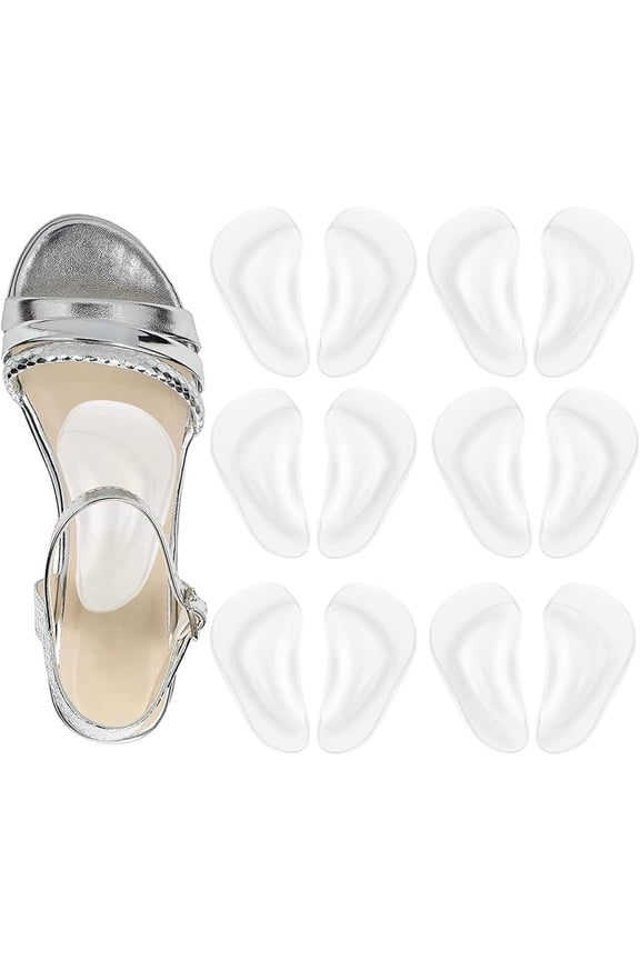 Arch Support Shoe Insoles for Women,6 Pairs Shoe Inserts for Flat Feet Plantar Fasciitis Gel Sticky High Arch Support Pads