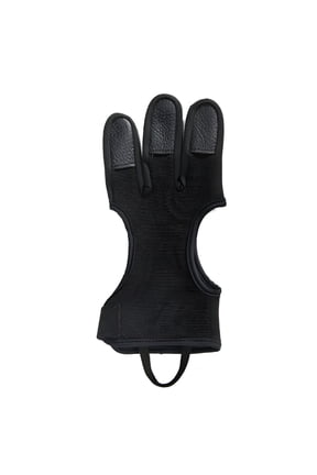 Archery Gloves Shooting Hunting Leather Three Finger Protector for Youth Adult Beginner,Black Shooting Gloves,L