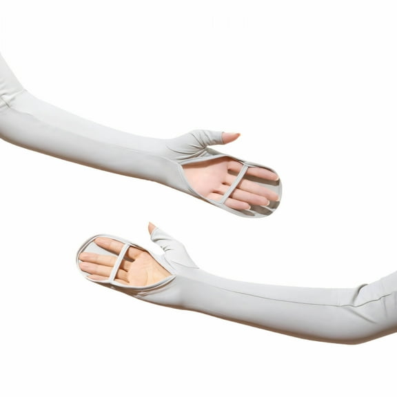 TELOLY Arm Sleeves,Adjustable Fit UPF50+ Nylon Mangas Para El Sol Para Hombre,Contoured Shape 20.9" Arm Sleeves for Women,Gray1