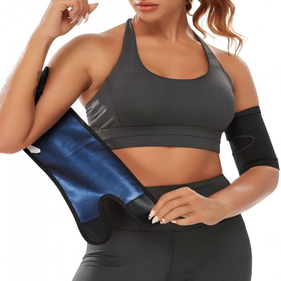 TELOLY Arm Trimmers for Women Pair Sauna Sweat Arm Shaper Bands Adjustable Arm Trainer Toner Sleeves for Sports Workout