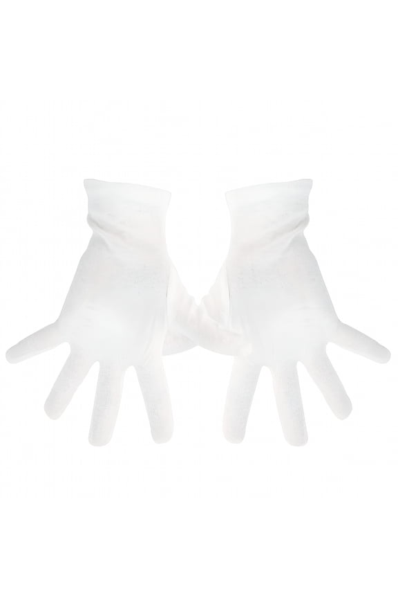 Assist the Absorption of Hand Creams Thin Cotton Therapy Gloves, White, 12-piece