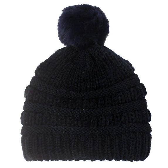 TELOLY Baby Beanie,Adorable Pom Kids Beanie,Stylish Appeal with Extra Charm Toddler Girl Winter Hat,NavyBlue