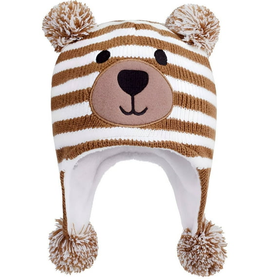 TELOLY Baby Beanie,Cozy Lining Toddler Hat,Baby Head Care Baby Hat,Coffee,S