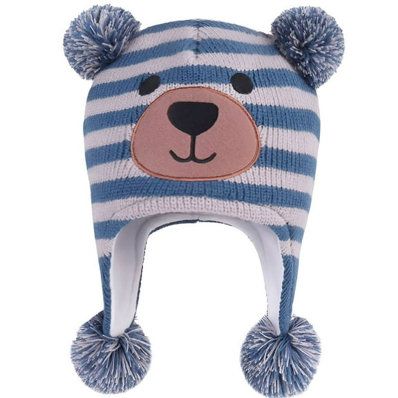 TELOLY Baby Beanie,Winter Ready Toddler Girl Winter Hat,Snug Baby Cozy Baby Hat,Blue,S