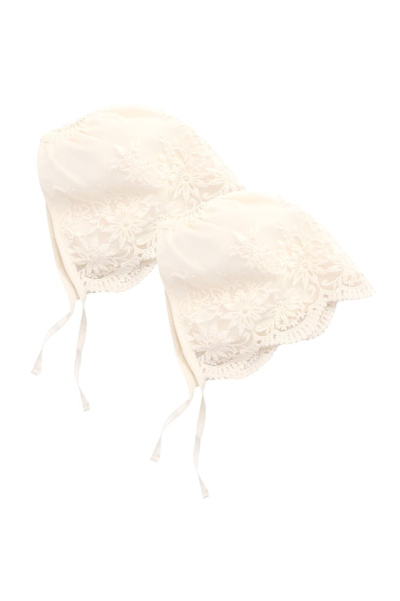 Baby Bonnets 0-6 Months 2pcs Baby Girl Bonnet Newborn Head Wraps Dedication Gift