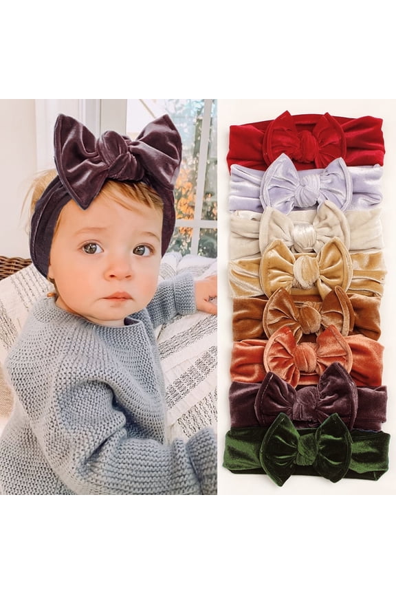 Baby Girl Bows Velvet Headbands Big Wide Head Wrap Hair Accessories Toddlers Kids