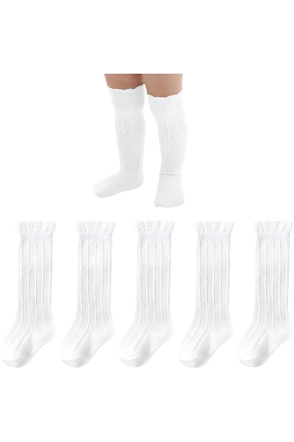 Baby Knee High Socks - Girls and Boys Newborn to Toddlers - Ruffled Tube Socks Ruffle Socks for Toddler Girls