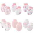thumbnail image 1 of TELOLY 6 Pairs Baby Mittens,Cotton Mittens for Newborn Baby Girls,Newborn Mittens No Scratch,Pink, 1 of 8