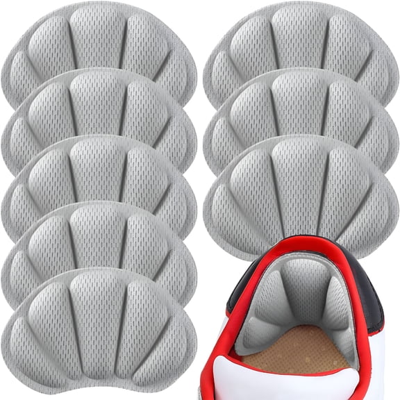 TELOLY Back of Heel Cushion Pads, Adhesive Heel Grips Inserts for Boots, Loose Shoes Too Big, Reusable Heel Guards Liners for Women Men, Improve Shoe Fit,8PCS-Gray