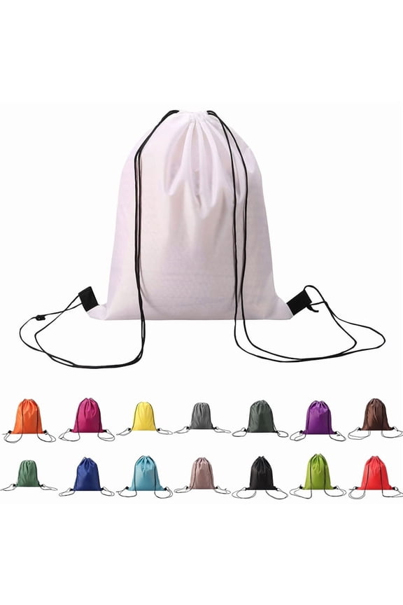 Backpack Bag, Waterproof Draw String Back Sack with Zip Pocket, Gym Drawstring Bags Swim Bag for Men Women