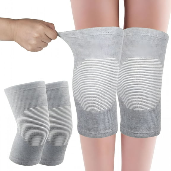 TELOLY Bamboo Knee Sleeve, Elastic Compression Knee Brace Breathable Knee Pads Leg Sleeves Thicken Thermal Knee Braces Relieve Knee Pain Knee Sleeves for Men Women Ski Cycling Dance Running