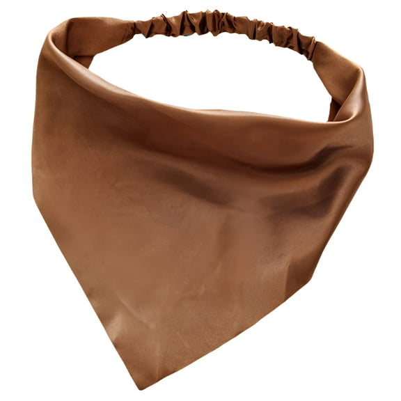 TELOLY Bandanas for Women,Bag Tie Scarf Brown Bandana,Ladies Satin Bandana,Style3