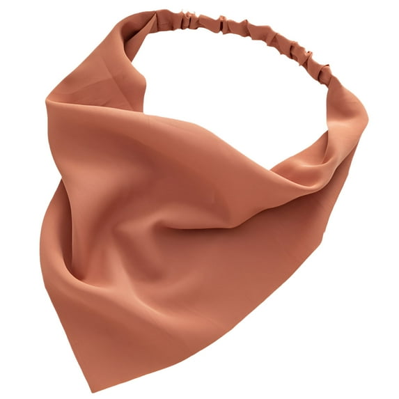 TELOLY Bandanas for Women,Floral Decorative Brown Bandana,Vacation Style Satin Bandana,Coffeecolor