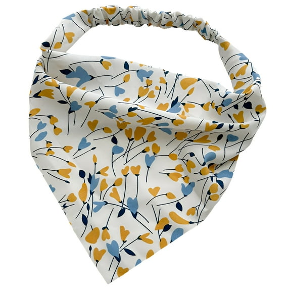 TELOLY Bandanas for Women,Floral Decorative White Bandana,Ladies Polyester Bandana,White