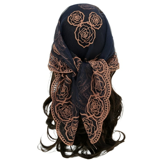 TELOLY 2026 New Bandanas for Women,Girly Style Green Bandana,Travel Headwear Polyester Bandana,Navy