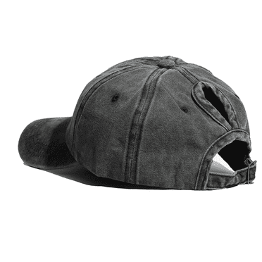 TELOLY Baseball Cap Ladies Washed Ponytail Sun Hat Summer Cotton Outdoor Sports Sun Hat Sun Hats for Women,Black