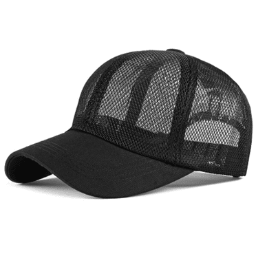 TELOLY Baseball Cap Men Summer Solid Color Peaked Hat Hats for Men Men and Women Korean Style Hollow Mesh Sun Protection Hats Maga Hat,Black