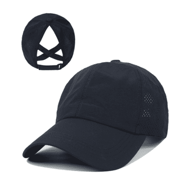 TELOLY Baseball Cap Men and Women Outdoor European and American Sports Baseball Caps Trucker Hat Breathable Mesh Ponytail Cap Hats for Men,Navy Blue