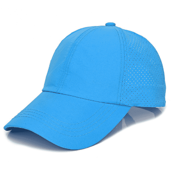 TELOLY Baseball Cap Men and Women Summer Solid Color Sports and Leisure Sun Hat Cross Ponytail Breathable Wide Eaves Womens Hats,Blue