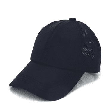 TELOLY Baseball Cap Men and Women Summer Solid Color Sports and Leisure Sun Hat Cross Ponytail Breathable Wide Eaves Womens Hats,Navy Blue
