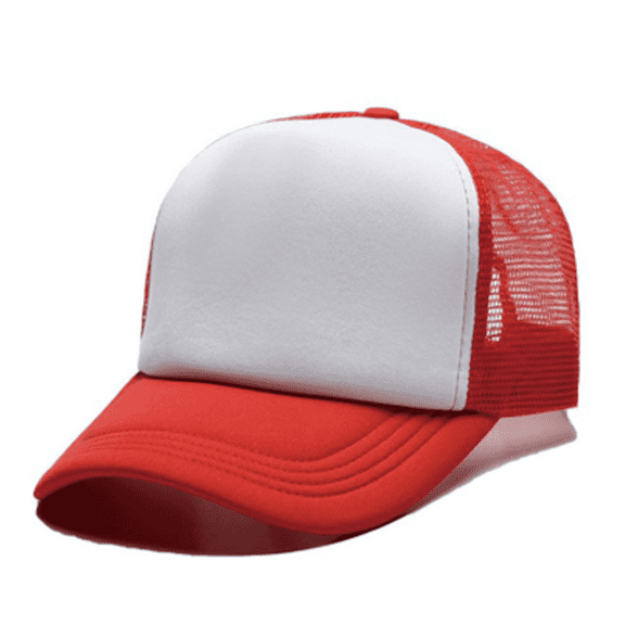 TELOLY Baseball Cap Sponge Material Is Comfortable and Breathable Sun Hat Solid Color, Fashionable Versatile Sun Hats for Women,Red&White