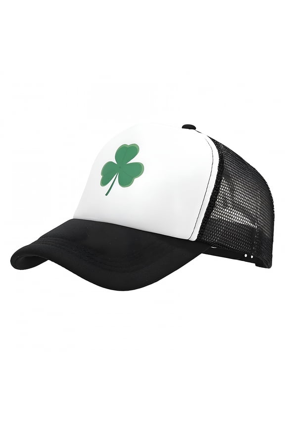 Baseball Cap Women Men Breathable Mesh Summer Hat Unstructured Design Shamrock Trucker Caps Dad Hats St. Patrick'S Day Costume Black
