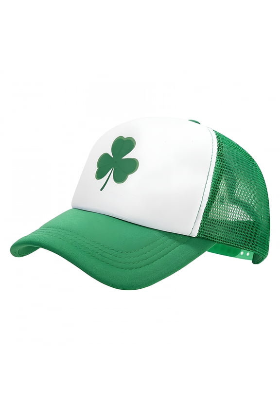 Baseball Cap Women Men Breathable Mesh Summer Hat Unstructured Design Shamrock Trucker Caps Dad Hats St. Patrick'S Day Costume Green