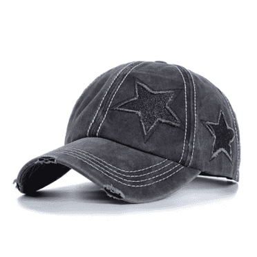 TELOLY Baseball Cap Women Vintage Ripped Baseball Cap Sun Hat Spring and Summer Versatile Large Head Cap Sun Hats for Women,Black