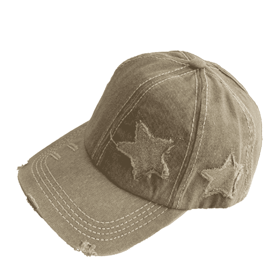 TELOLY Baseball Cap Women Vintage Ripped Baseball Cap Sun Hat Spring and Summer Versatile Large Head Cap Sun Hats for Women,Khaki