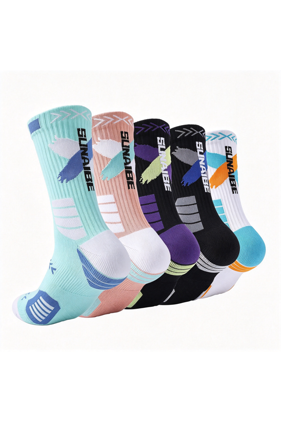 Basketball Socks for Men,Performance Cushioned Men'S Athletic Crew Socks with Arch Compression for Cycling Basketball,Arch Compression Basketball Socks