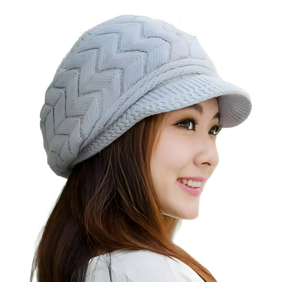 TELOLY Beanie for Women,Windproof Winter Hats for Women,Stylish Multi-Color Slouchy Beanie for Women,Grey